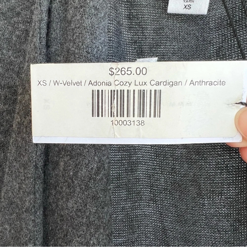 Velvet by Graham & Spencer Adonia Waterfall Drape Open Front Cardigan Anthracite - Picture 5 of 6